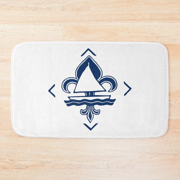 Item preview, Navy Blue Vintage Sailor Logo - Sailing Boat with Heraldic Lily designed and sold by Vintage-TM.