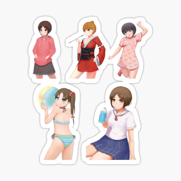  Cute Moe Girls. Anime Girls Sticker
