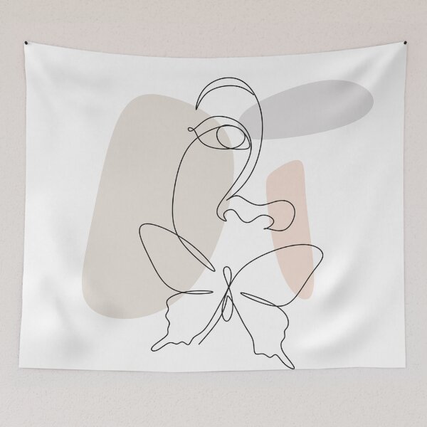 Item preview, Abstract Line Art Woman With Butterfly One Line Drawing Minimal Woman Face Line Art Female Poster Woman Line Drawing Art Minimalist Wall Art designed and sold by OneLinePrint.