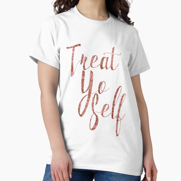 Item preview, Treat Yo Self Rose Gold Glitter Print designed and sold by Birch Trail Boutique.