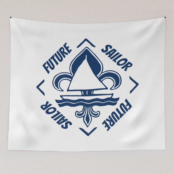 Item preview, Future Sailor - Navy Blue Vintage Logo - Sailor Boat with Heraldic Lily designed and sold by Vintage-TM.