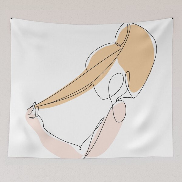 Item preview, Woman In Hat.  Woman Face Print.  Minimal Art Female  designed and sold by OneLinePrint.