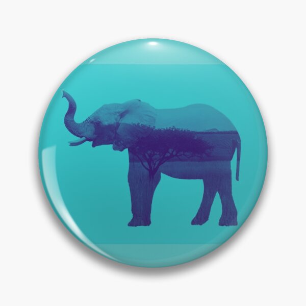 Aperçu de l'œuvre Éléphant bleu à double exposition créée et vendue par Kerrino.