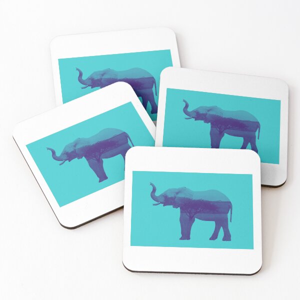 Aperçu de l'œuvre Éléphant bleu à double exposition créée et vendue par Kerrino.