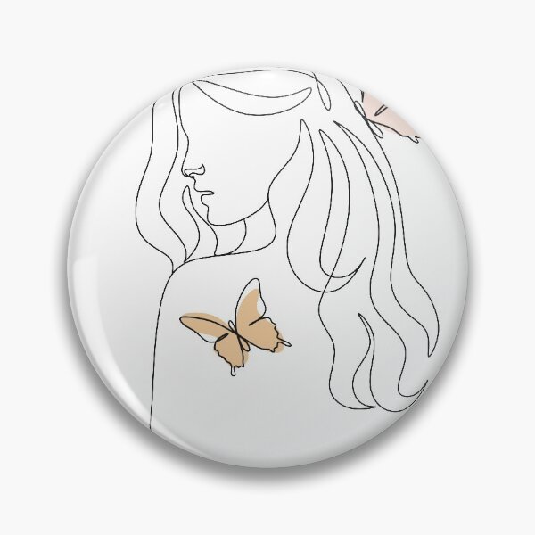 Item preview,  Minimal Line Art Woman with Flowers. Printable Beauty Face In Butterfly Art, Woman In One Line Drawing, Elegant Female Sketch Poster, Minimalist Girl Portrait Illustration Print. by OneLinePrint designed and sold by OneLinePrint.