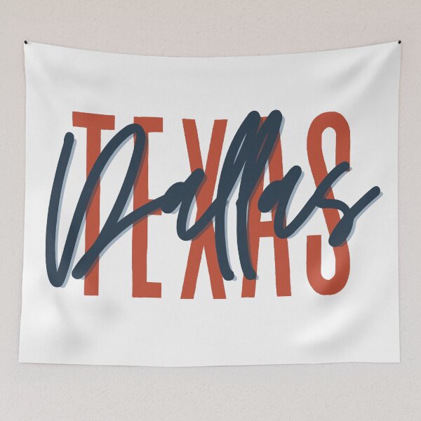 Item preview, Dallas Texas // Script Design // State Flag Colors designed and sold by KylieBeth Designs.