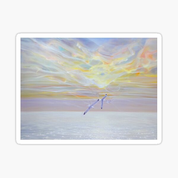 Sky Born is a seascape painting on canvas  Sticker
