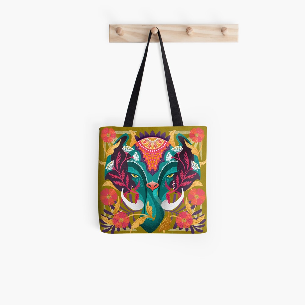 elephant damask Tote Bag