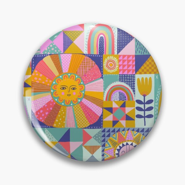 Item preview, Sunny Patchwork with Aqua Blue designed and sold by Janet Broxon.