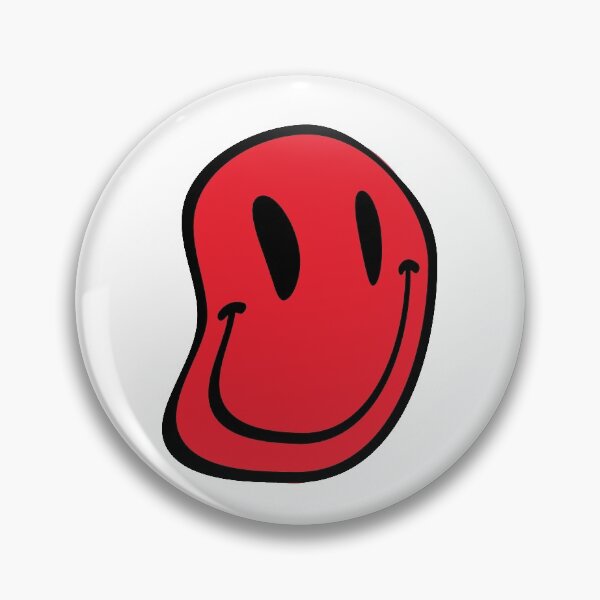 Artikelvorschau, REd und Black verzogen das Smiley-Gesicht entworfen und verkauft von Riley Swart.
