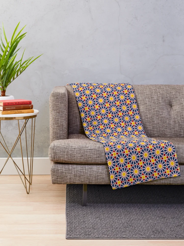 Thumbnail 2 of 6, Throw Blanket, Geometric Islamic Pattern designed and sold by NeteDesign.