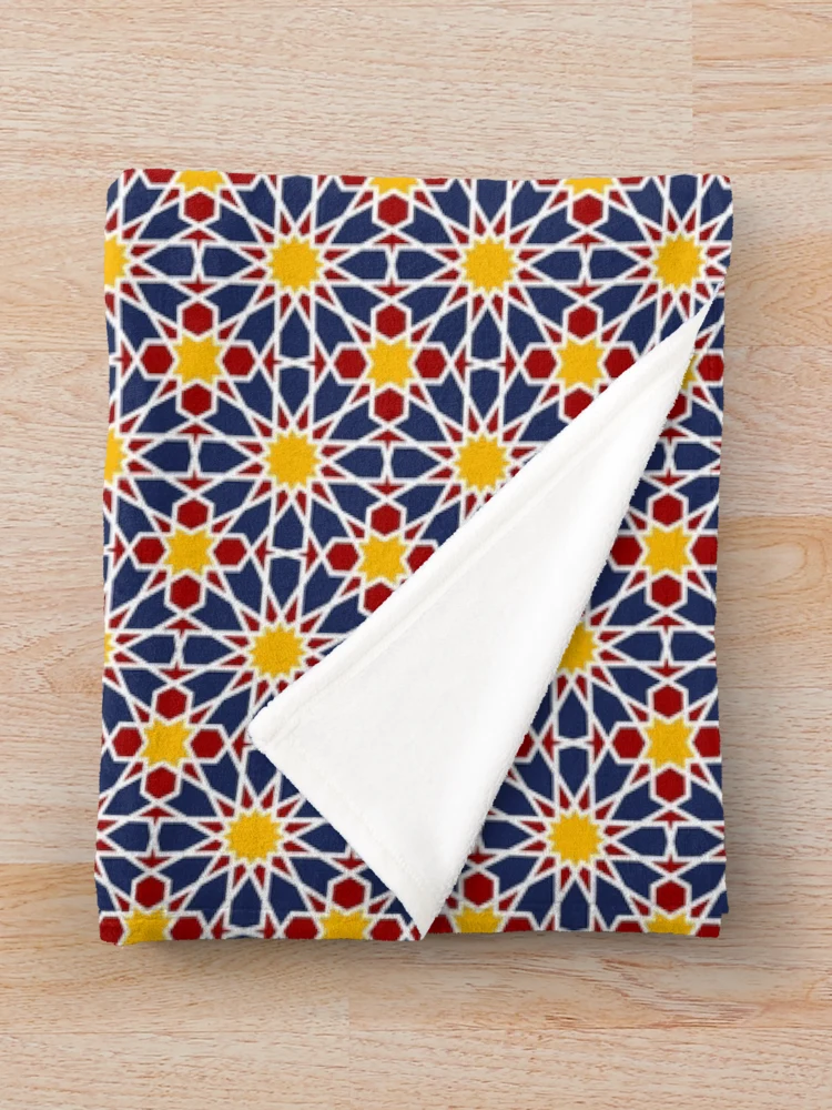 Thumbnail 3 of 6, Throw Blanket, Geometric Islamic Pattern designed and sold by NeteDesign.