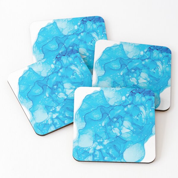 Item preview, Turquoise Abstsact 21921 Modern Alcohol Ink Painting by Herzart designed and sold by herzart.