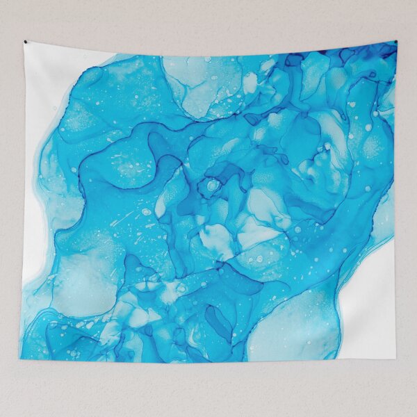 Item preview, Turquoise Abstsact 21921 Modern Alcohol Ink Painting by Herzart designed and sold by herzart.