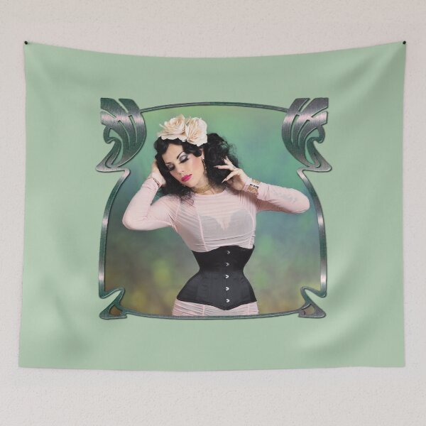 Item preview, Burlesque dancer Xarah - Pastel Peach Pinup designed and sold by Xarah.