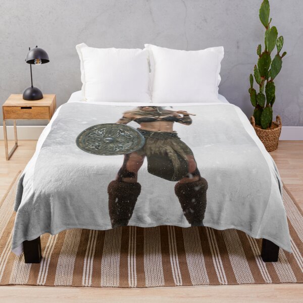 Item preview, Portrait of a fierce viking woman standing ready for battle designed and sold by DigitalStorm.