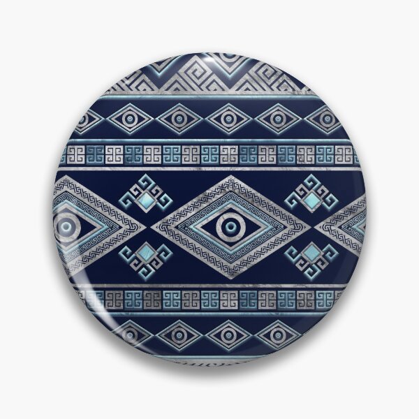 Item preview, Greek Evil Eye and Meander Key Ornament designed and sold by k9printart.