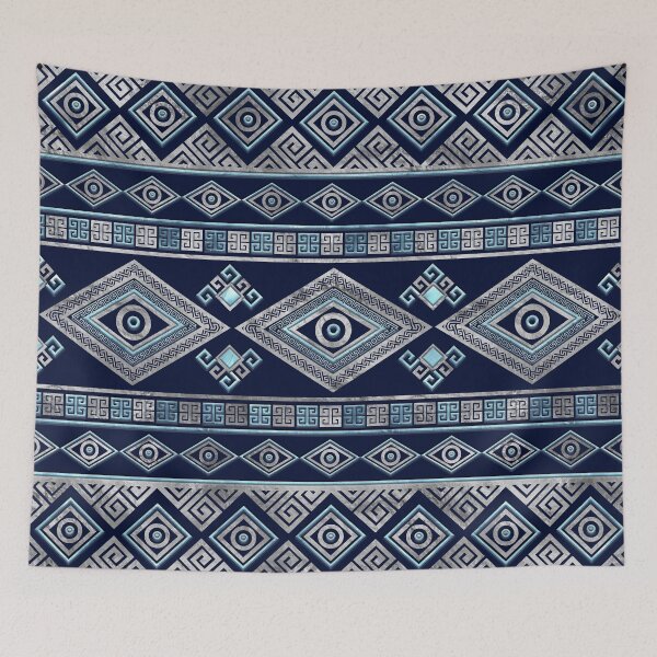 Item preview, Greek Evil Eye and Meander Key Ornament designed and sold by k9printart.