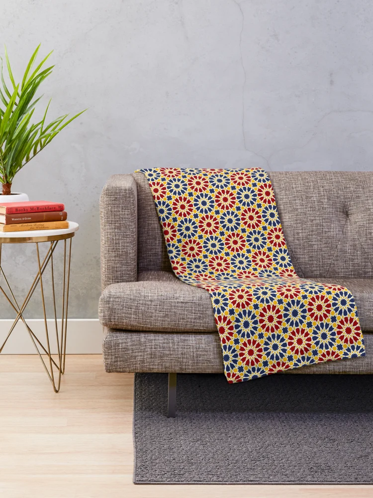 Thumbnail 2 of 6, Throw Blanket, Geometric Islamic Pattern designed and sold by NeteDesign.