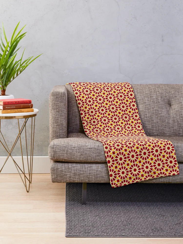 Thumbnail 2 of 6, Throw Blanket, Geometric Islamic Pattern designed and sold by NeteDesign.