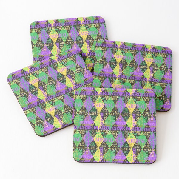 Item preview, Mardi Gras Harlequin Argyle with Subway Style Phrases designed and sold by ArgyleImp.