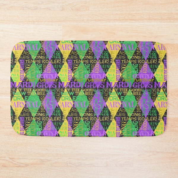 Item preview, Mardi Gras Harlequin Argyle with Subway Style Phrases designed and sold by ArgyleImp.