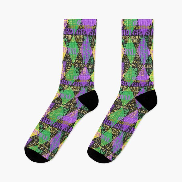 Item preview, Mardi Gras Harlequin Argyle with Subway Style Phrases designed and sold by ArgyleImp.
