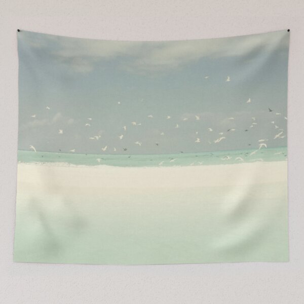 Item preview, Blue Skies Birds Beach And Ocean Seashore Blue Landscape designed and sold by IZiets.