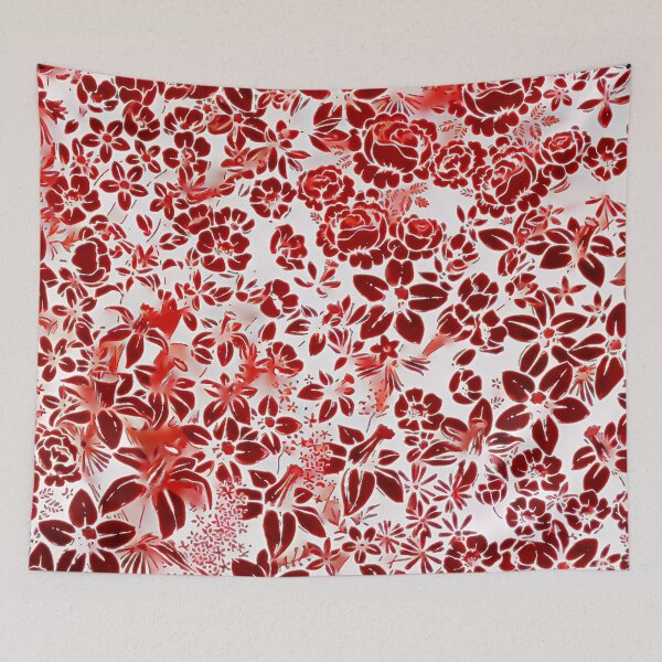 Item preview, Red Flower Pattern designed and sold by ClassicalAnime.