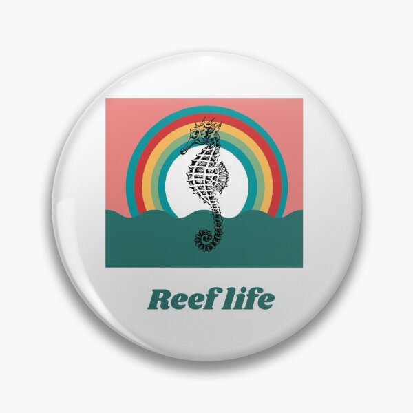 Item preview, Reef life Cool Aquarium hobby with retro sunset seahorse designed and sold by Learntobeamom.