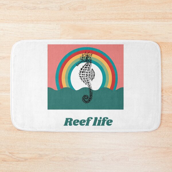 Item preview, Reef life Cool Aquarium hobby with retro sunset seahorse  designed and sold by Learntobeamom.