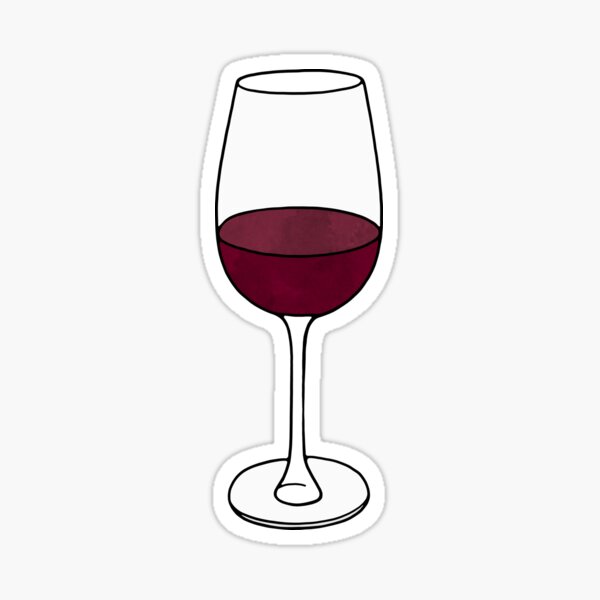 Wine Glass Watercolor Sticker
