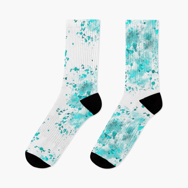 Item preview, Inky splats Mixed Media Art in Shades of Aqua, Turquoise and Teal designed and sold by OByD.
