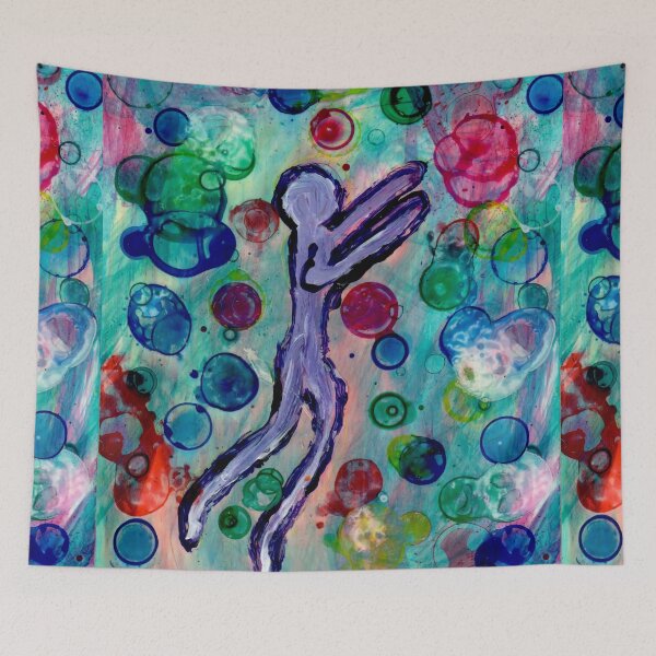 Item preview, "Reaching for the Wisdom of the Infinite" Abstract Man with Bubbles designed and sold by Gelarie Johnson.