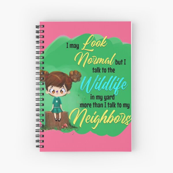 Cute Nature Loving Introvert Illustration and Graphic - Perfect for Wildlife Enthusiasts Spiral Notebook