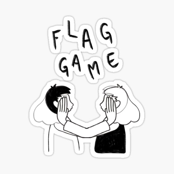 "Flag game exchange student black and white " Sticker for Sale by