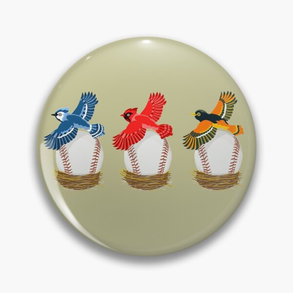 Item preview, Play Ball! Blue Jay Cardinal Oriole, Baseball Eggs in Nests designed and sold by Lisa Rotenberg.