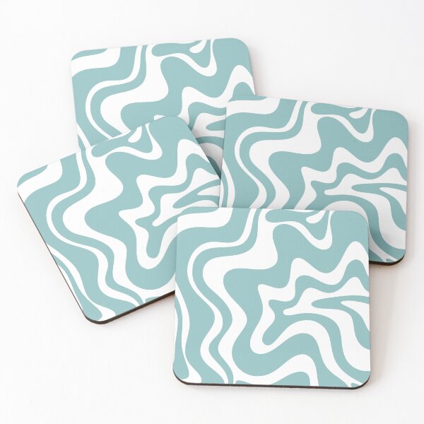 Item preview, Liquid Swirl Contemporary Abstract Pattern in Light Teal Blue and White designed and sold by kierkegaard.