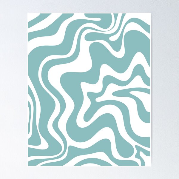 Item preview, Liquid Swirl Contemporary Abstract Pattern in Light Teal Blue and White designed and sold by kierkegaard.