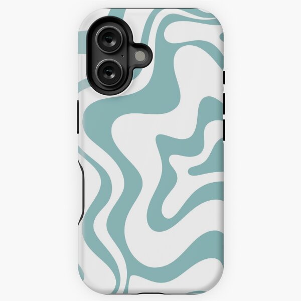 Item preview, Liquid Swirl Contemporary Abstract Pattern in White and Light Teal Blue designed and sold by kierkegaard.
