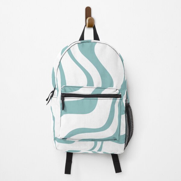 Item preview, Liquid Swirl Contemporary Abstract Pattern in White and Light Teal Blue designed and sold by kierkegaard.