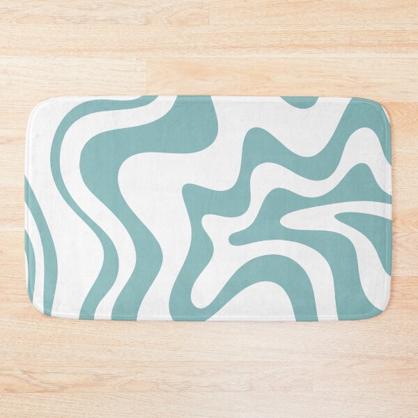 Item preview, Liquid Swirl Contemporary Abstract Pattern in White and Light Teal Blue designed and sold by kierkegaard.