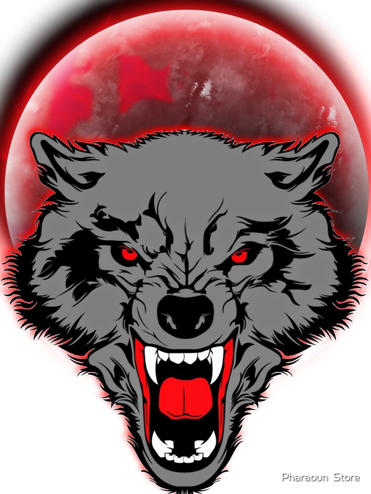 Camiseta para bebés «Lobo feroz en la cara de la luna sangrienta» de  Mohamedshoeib | Redbubble