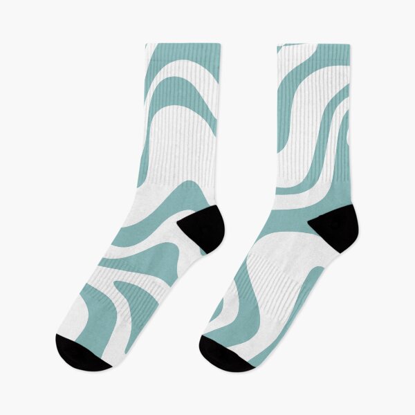 Item preview, Liquid Swirl Contemporary Abstract Pattern in White and Light Teal Blue designed and sold by kierkegaard.