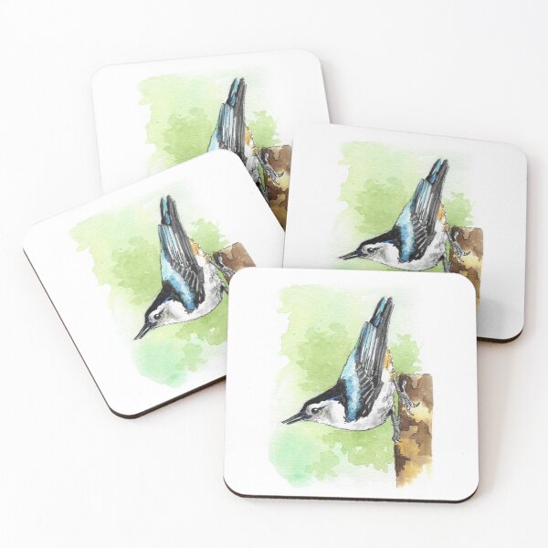 Item preview, Watercolor White-Breasted Nuthatch designed and sold by BlackGoatPrints.