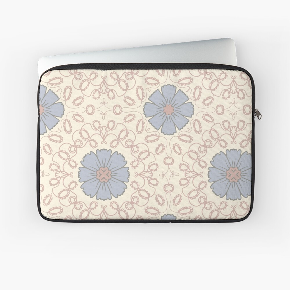 Floral Arabesque in Neutral Blue Gray Beige Wrapping Paper