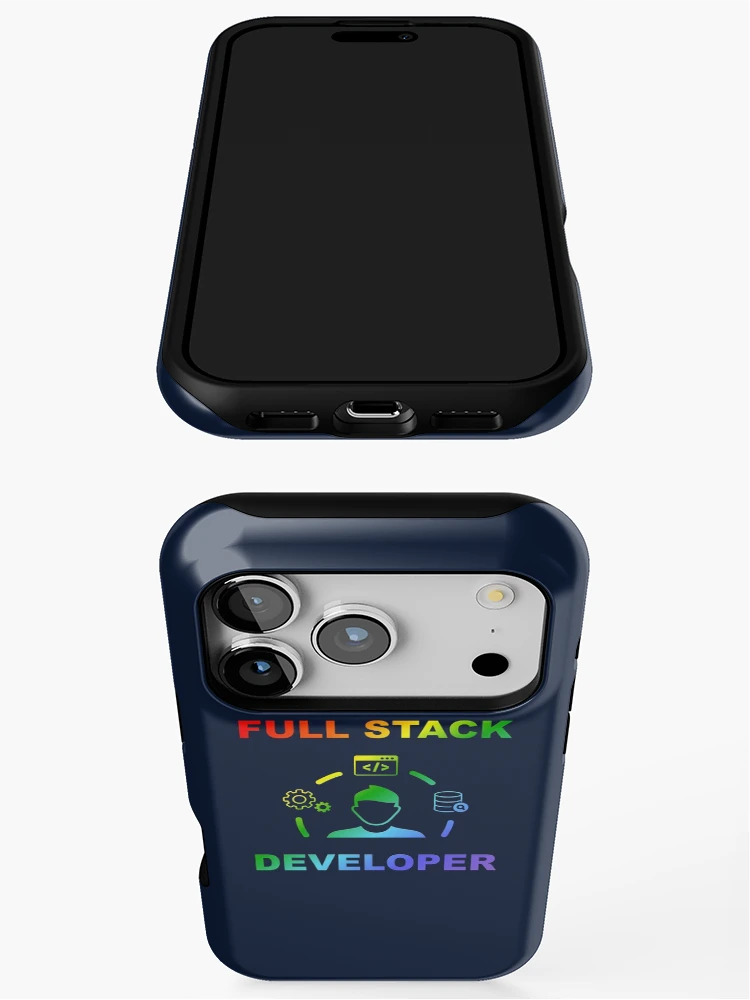 Thumbnail 3 of 4, iPhone Case, Shiny Full Stack Developer, Rainbow Colors, Software Engineer, Computer Science, Web, WWW, Programming Humor, HTML designed and sold by Max-Wear.