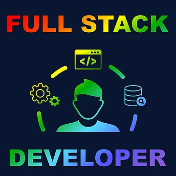 Artwork thumbnail, Shiny Full Stack Developer, Rainbow Colors, Software Engineer, Computer Science, Web, WWW, Programming Humor, HTML by Max-Wear