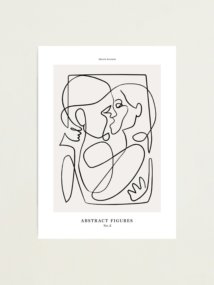 Thumbnail 1 of 3, Photographic Print, Abstract Line Art figures 2 designed and sold by nth4ka.
