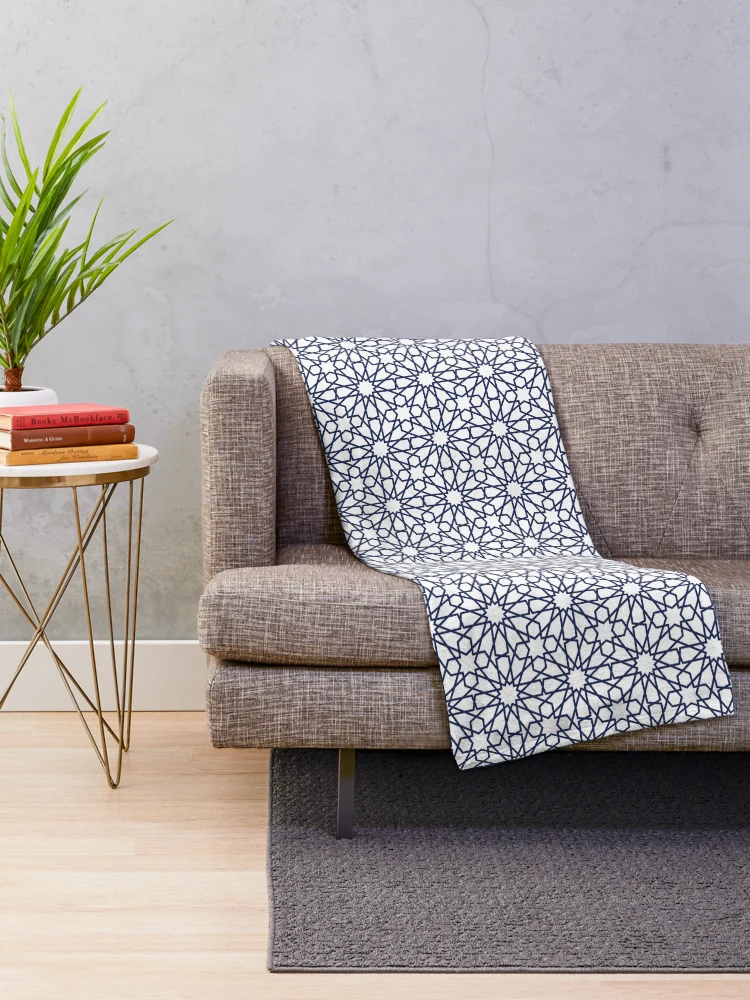 Thumbnail 2 of 6, Throw Blanket, Geometric Islamic Pattern designed and sold by NeteDesign.